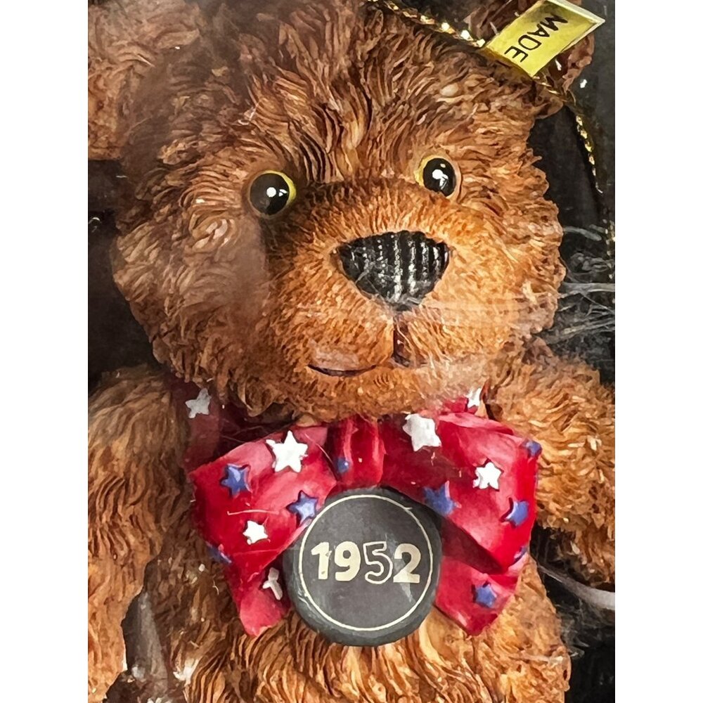 100 Year Anniversary of the Teddy Bear Ornament NIB With Red Bow Tie w Stars - Picture 3 of 10